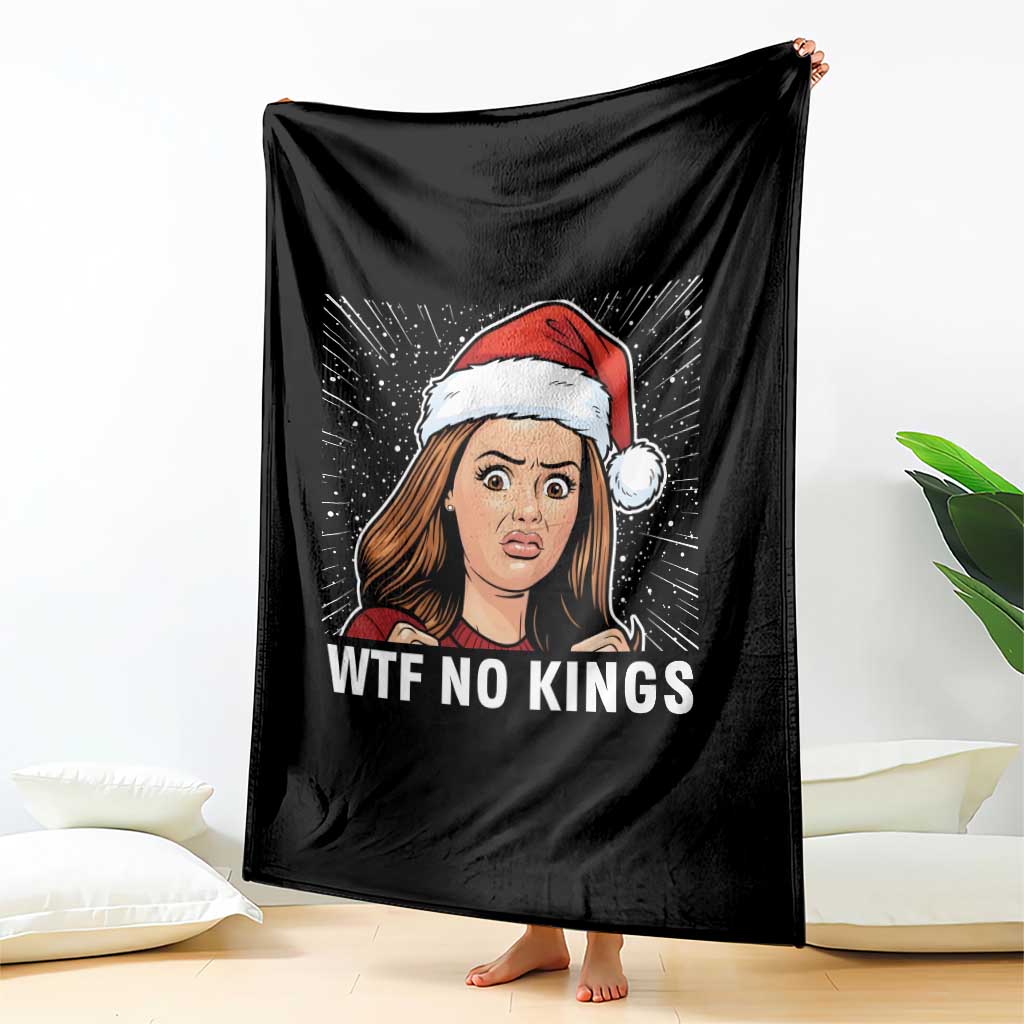 No Kings Throw Blanket Funny Doll Face Meme Christmas - Wonder Print Shop