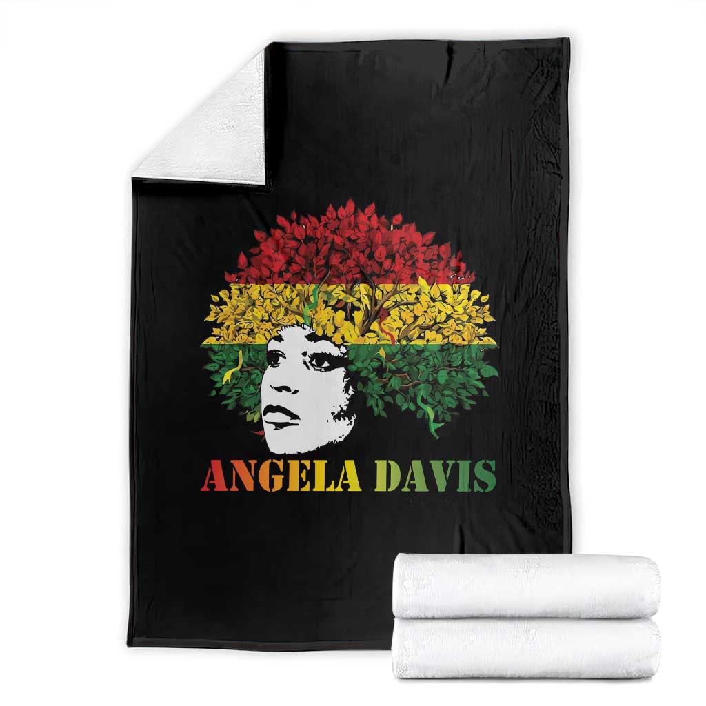 Angela Davis Throw Blanket Black History Month - Wonder Print Shop