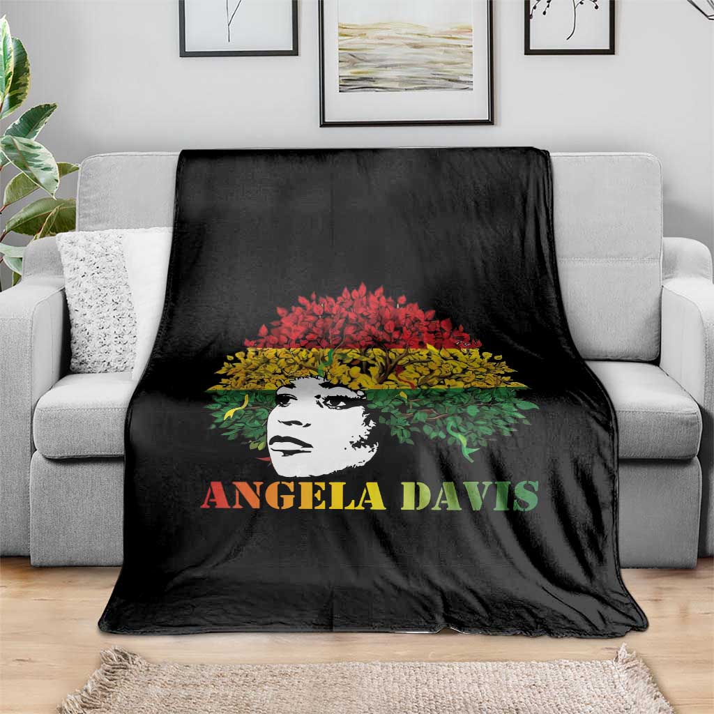 Angela Davis Throw Blanket Black History Month - Wonder Print Shop