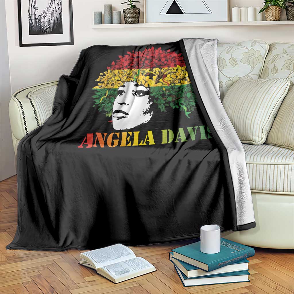 Angela Davis Throw Blanket Black History Month - Wonder Print Shop