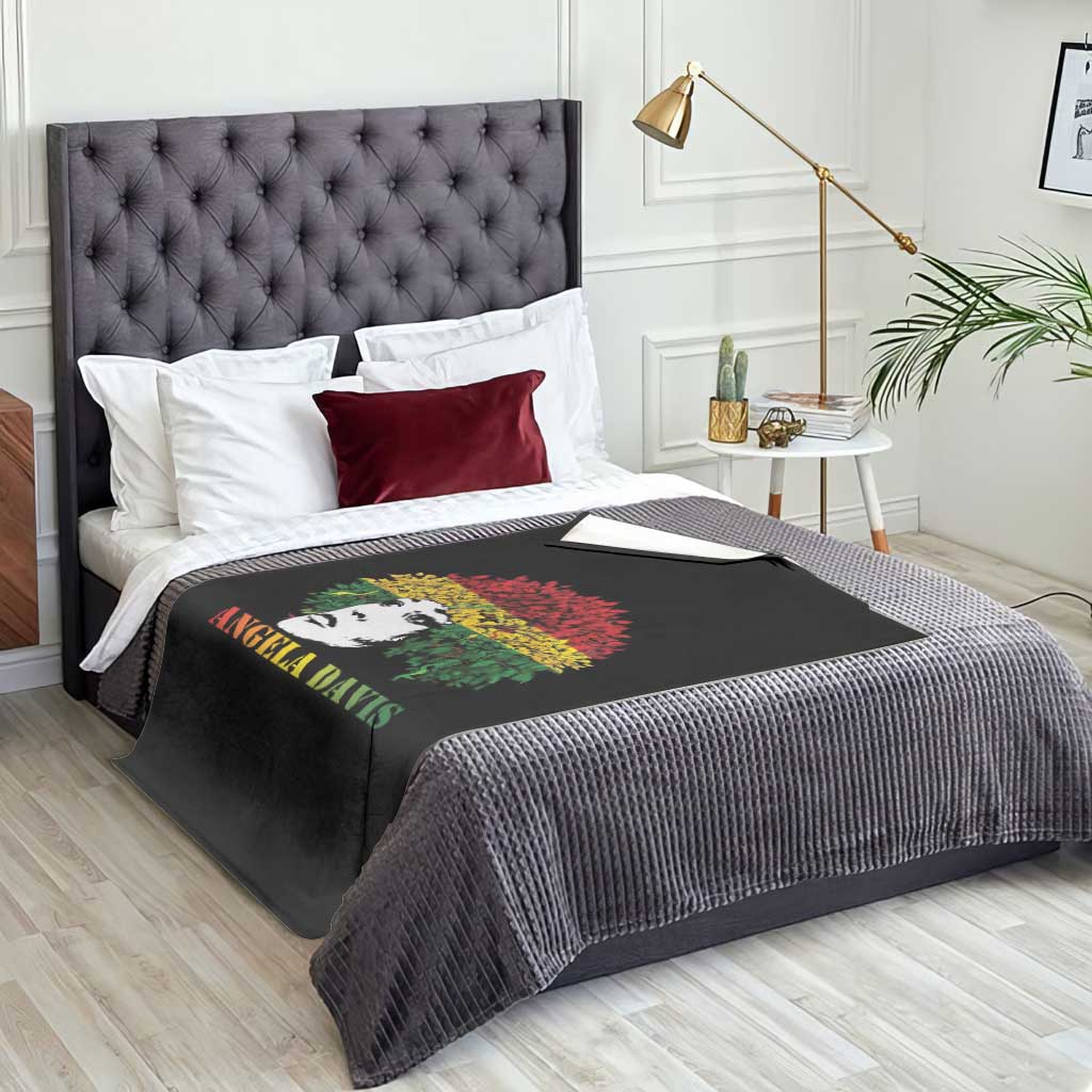 Angela Davis Throw Blanket Black History Month - Wonder Print Shop