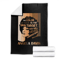 Angela Davis Inspirational Quote Throw Blanket Black Pride Melanin - Wonder Print Shop