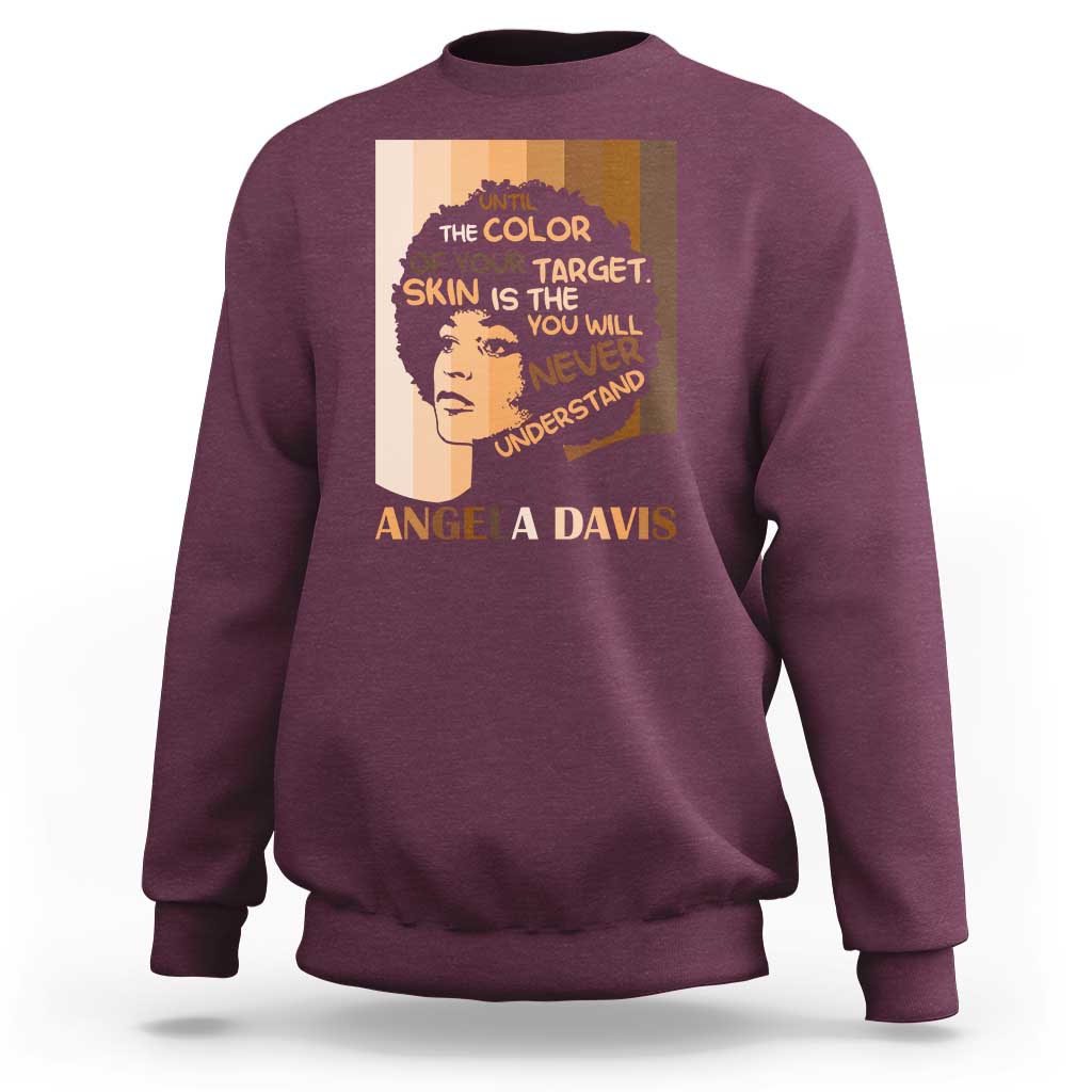 Angela Davis Inspirational Quote Sweatshirt Black Pride Melanin - Wonder Print Shop