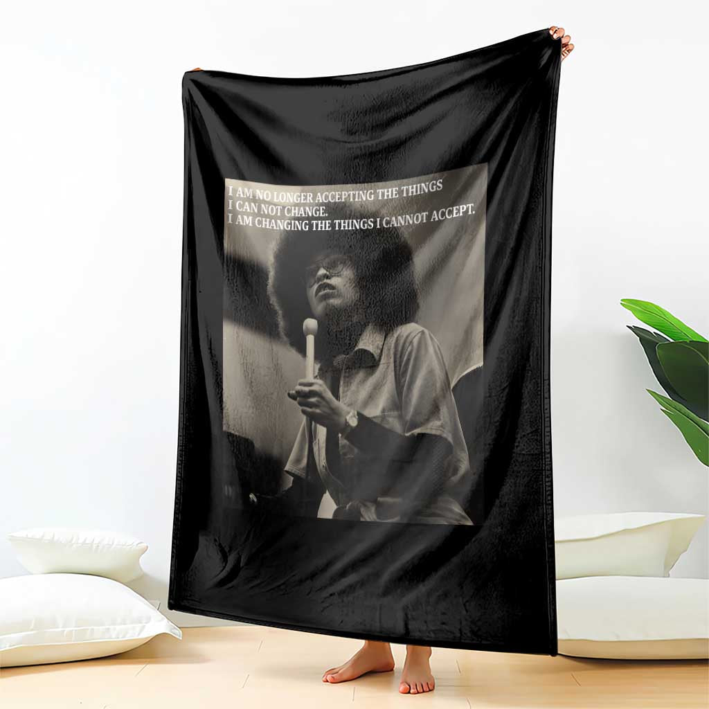Angela Davis Inspirational Quote Throw Blanket Black History Month - Wonder Print Shop