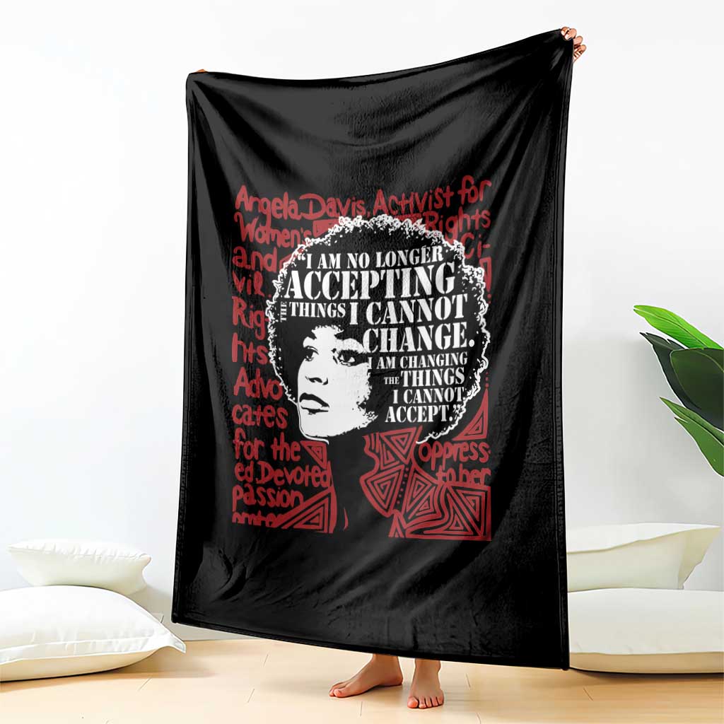 Angela Davis Inspirational Quote Throw Blanket Black History Month - Wonder Print Shop