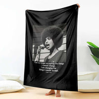 Angela Davis Inspirational Quote Throw Blanket Black History African Pride Power - Wonder Print Shop
