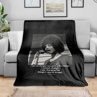 Angela Davis Inspirational Quote Throw Blanket Black History African Pride Power - Wonder Print Shop