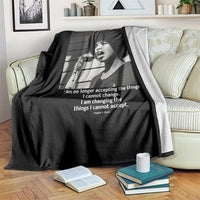 Angela Davis Inspirational Quote Throw Blanket Black History African Pride Power - Wonder Print Shop