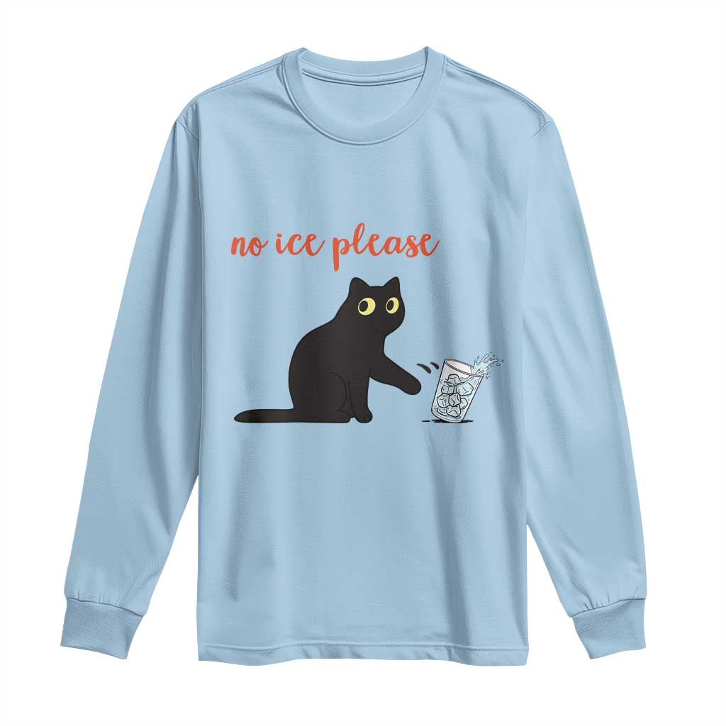 No Ice Please Long Sleeve Shirt Funny Cat Abolish ICE Meme Protest
