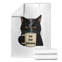 No Ice Please Throw Blanket Funny Black Cat Anti ICE Meme