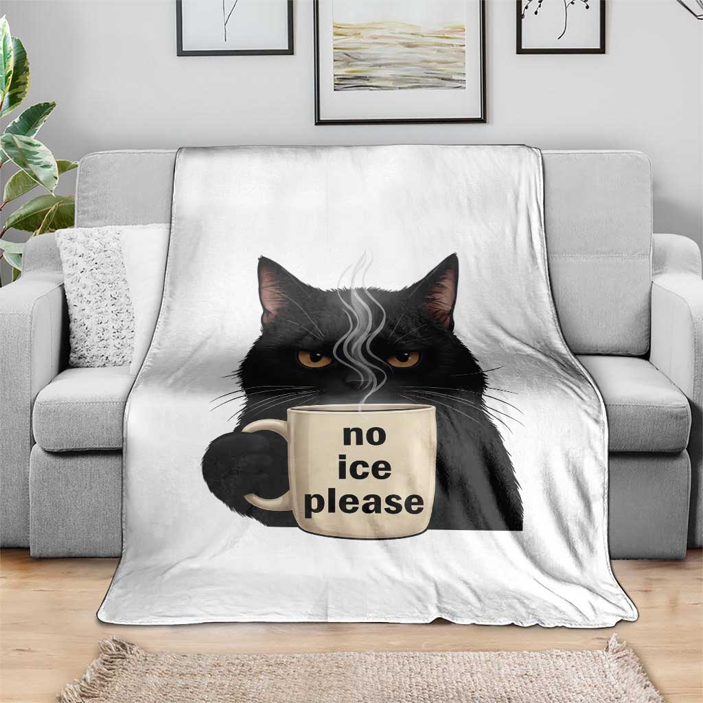 No Ice Please Throw Blanket Funny Black Cat Anti ICE Meme
