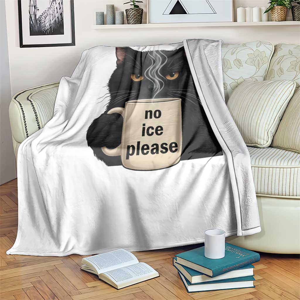 No Ice Please Throw Blanket Funny Black Cat Anti ICE Meme