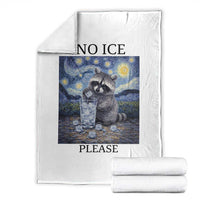No Ice Please Throw Blanket Starry Night Raccoon Trash Panda Anti ICE Meme