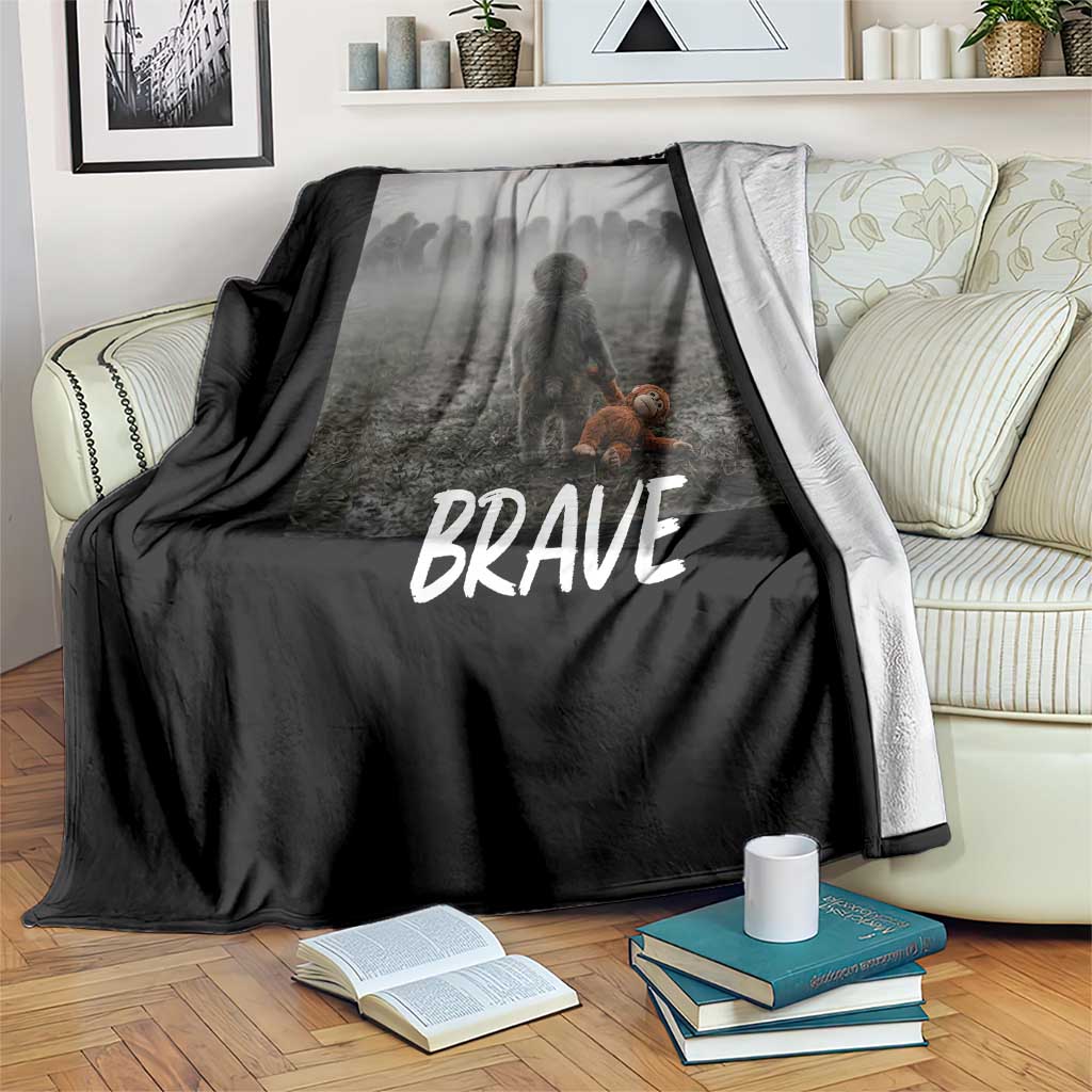 Sad Punch Monkey Throw Blanket Ultimately I Have To Be Brave