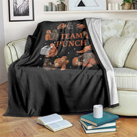 Team Punch Monkey Throw Blanket Viral Baby Monkey Meme