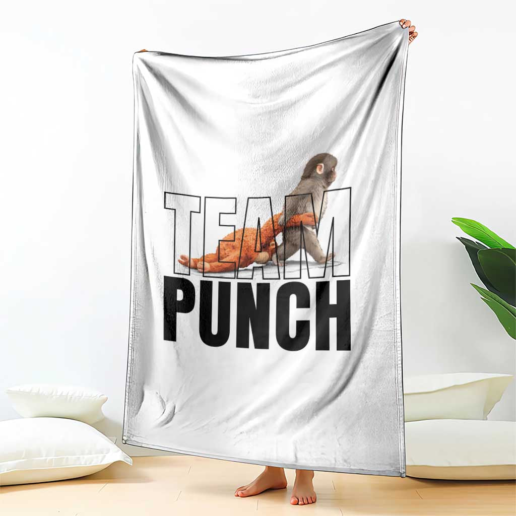 Team Punch Monkey Throw Blanket Viral Trend Baby Monkey Meme