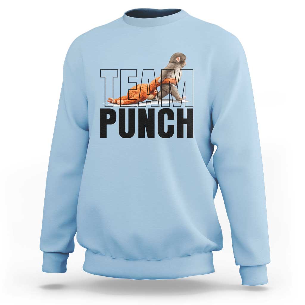 Team Punch Monkey Sweatshirt Viral Trend Baby Monkey Meme