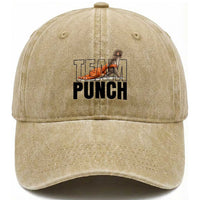 Team Punch Monkey Washed Cotton Baseball Cap Viral Trend Baby Monkey Meme