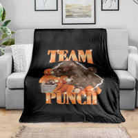 Viral Punch Monkey Throw Blanket Cute Baby Monkey With Plush Toy Meme