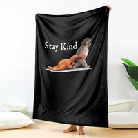 Punch Monkey Viral Trend Throw Blanket Stay Kind