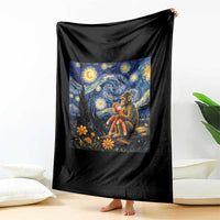 Baby Monkey Punch Starry Night Viral Trend Throw Blanket