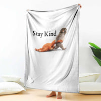 Punch The Monkey Meme Throw Blanket Stay Kind