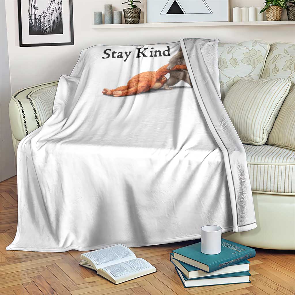Punch The Monkey Meme Throw Blanket Stay Kind