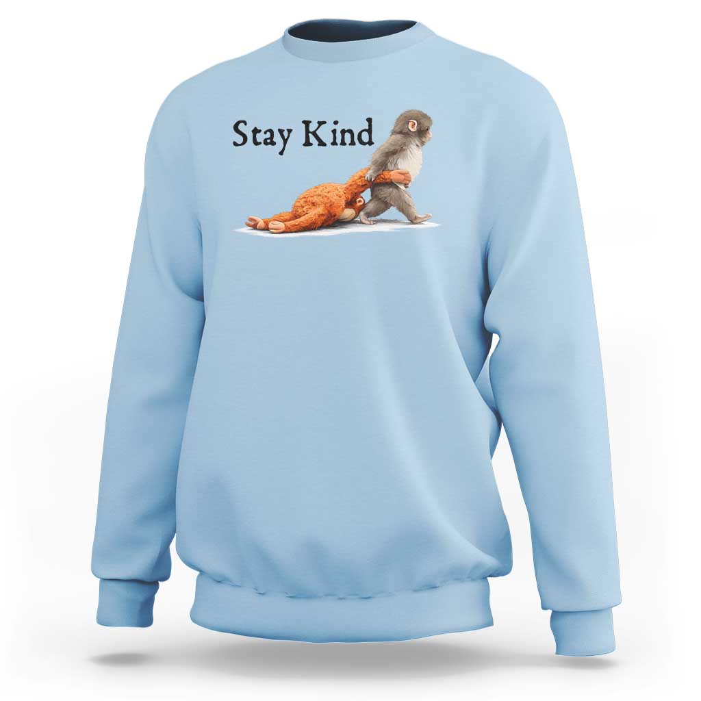 Punch The Monkey Meme Sweatshirt Stay Kind