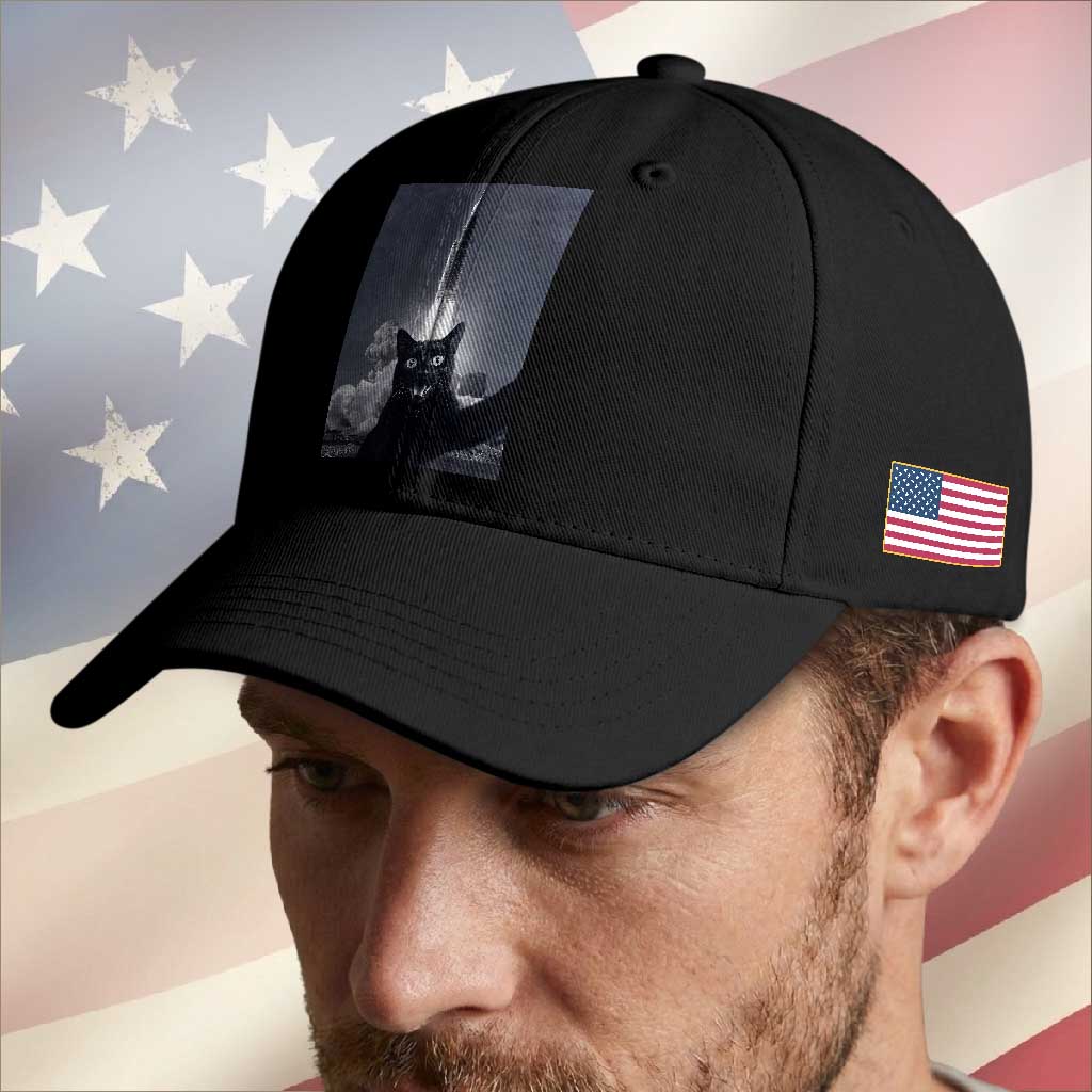 Funny Black Cat Selfie Baseball Cap Back To The Moon Mission 2026