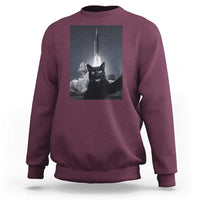 Funny Black Cat Selfie Sweatshirt Back To The Moon Mission 2026