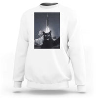 Funny Black Cat Selfie Sweatshirt Back To The Moon Mission 2026