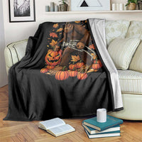 Funny Bigfoot Skeleton Throw Blanket Thanksgiving Day Sasquatch Pilgrim - Wonder Print Shop