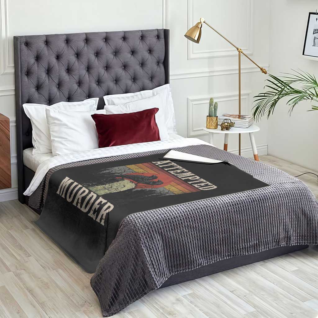 Funny Literary Throw Blanket Attempted Murder Two Crows Bird on Branch - Wonder Print Shop