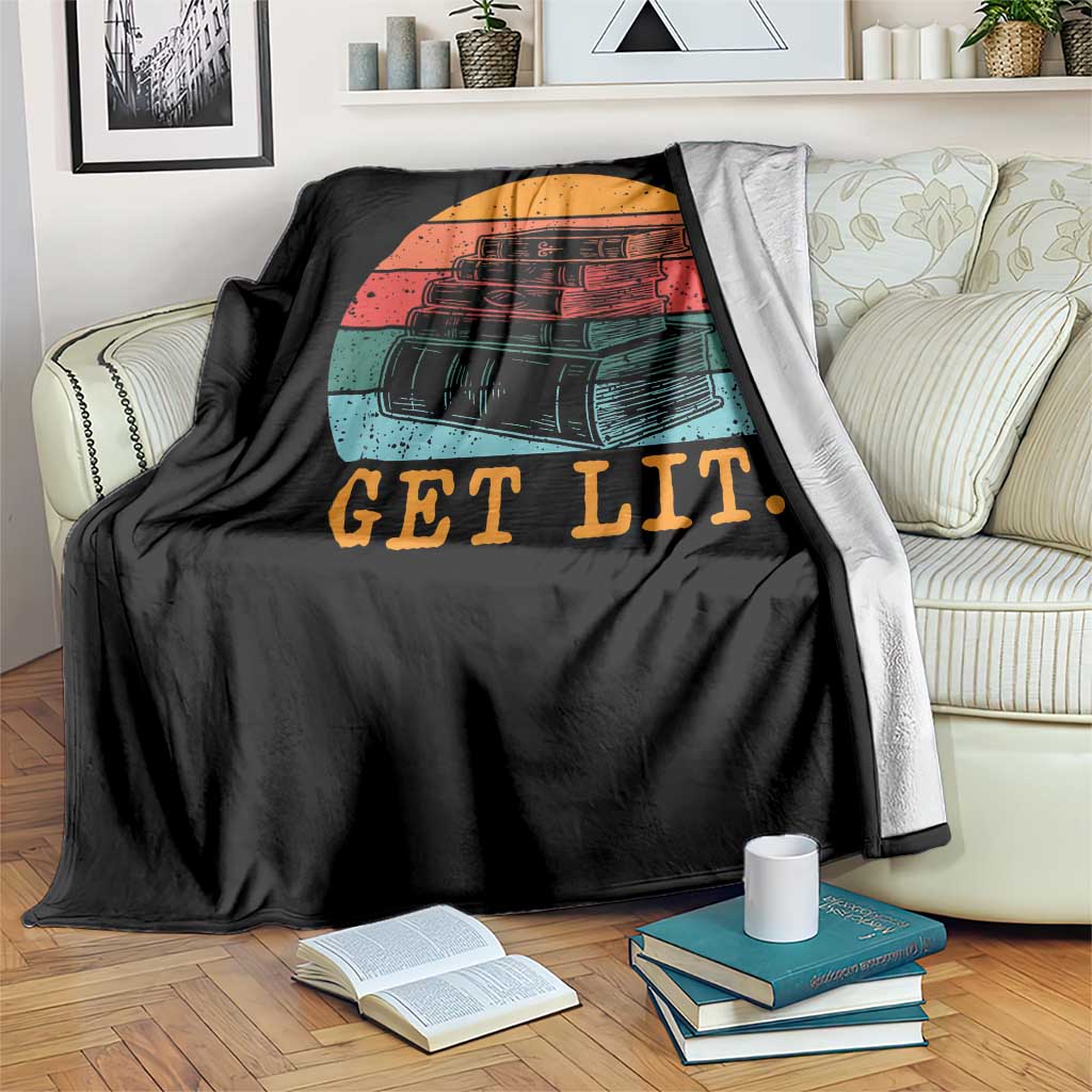 Book Lover Throw Blanket Get Lit Literature Reading - Wonder Print Shop