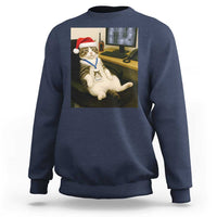 Funny Cat Christmas Sweatshirt Night Time Security Guard - Wonder Print Shop
