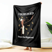 Marcus The Worm Meme Throw Blanket I Survived 67 Days On Rigatoni - Wonder Print Shop