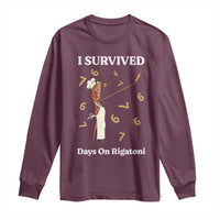 Marcus The Worm Meme Long Sleeve Shirt I Survived 67 Days On Rigatoni - Wonder Print Shop
