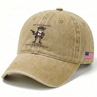 Cowboy Frog Meme Washed Cotton Baseball Cap Funny Me No Problemo Narrator