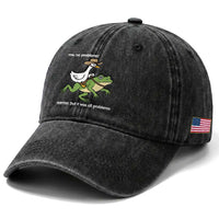 Cowboy Goose Meme Washed Cotton Baseball Cap Funny Frog Me No Problemo Narrator