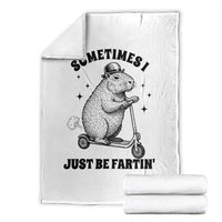 Funny Groundhog Scooter Throw Blanket Sometimes I Just Be Fartin - Wonder Print Shop