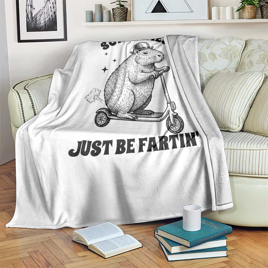 Funny Groundhog Scooter Throw Blanket Sometimes I Just Be Fartin - Wonder Print Shop