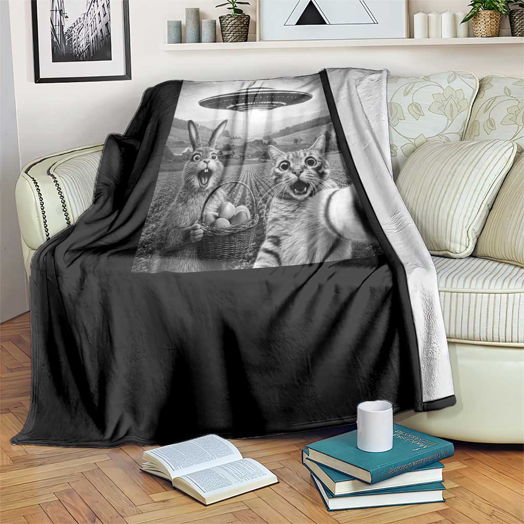 Funny Easter Throw Blanket Christian Cat Selfie Bunny Meme