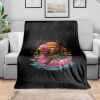 Funny Bigfoot Drinking Beer Christmas in July Throw Blanket