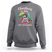 Christmas in July Santa Sweatshirt Palm Tree Beach Summer Hawaii