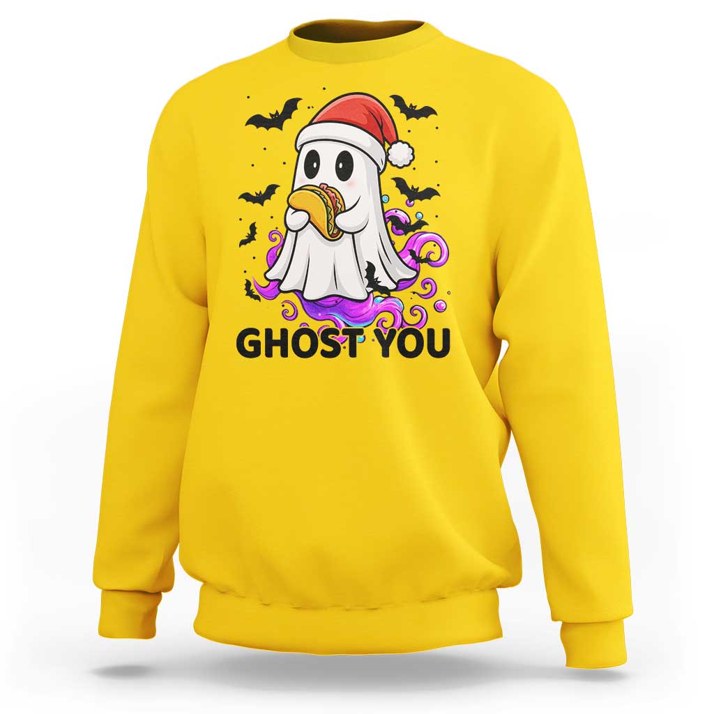 Funny Ghost Halloween Christmas Sweatshirt Ghost You - Wonder Print Shop