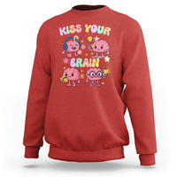 Kiss Your Brain Sweatshirt Funny Teacher - Wonder Print Shop