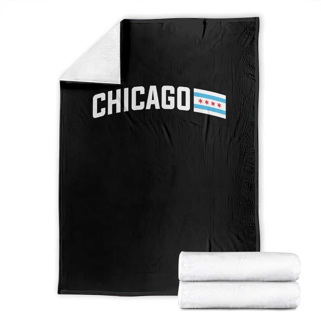 Sweet Chicago Flag Red Six Pointed Stars Throw Blanket