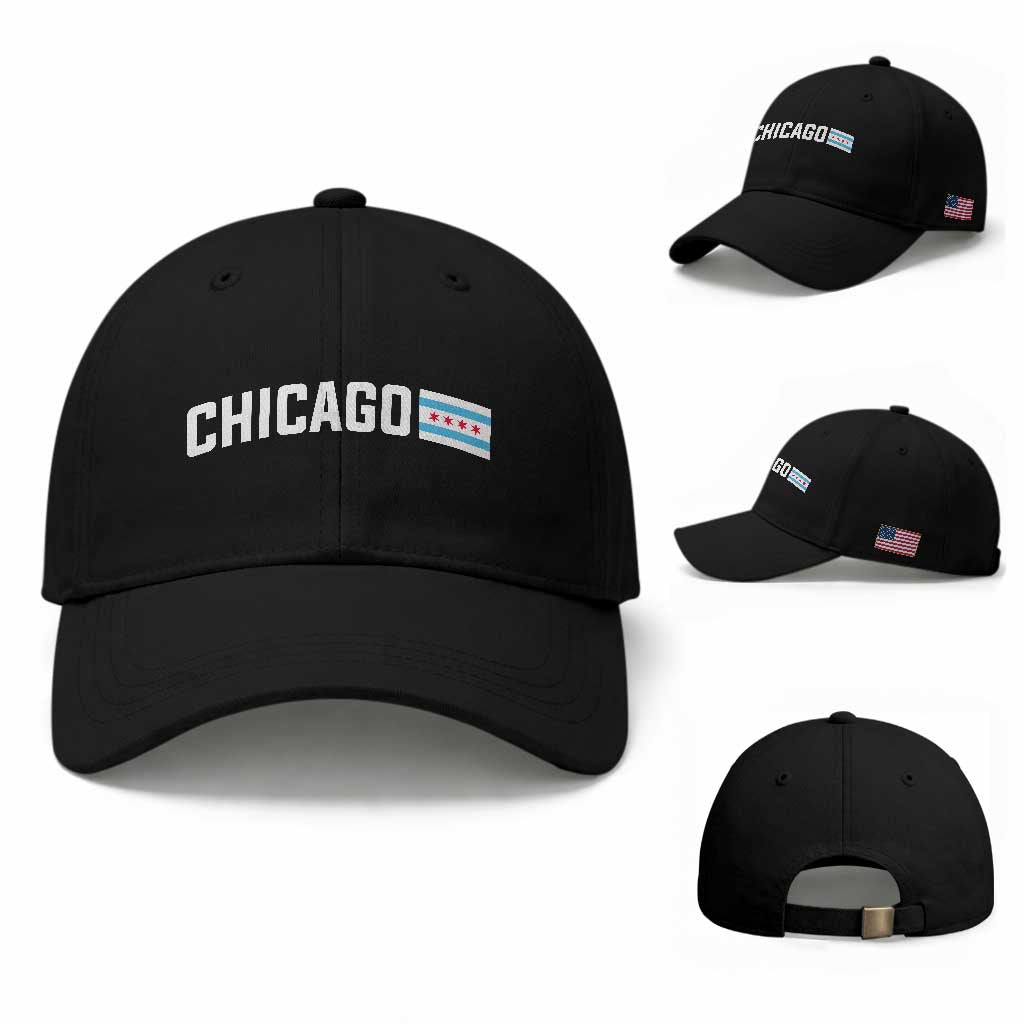 Sweet Chicago Flag Red Six Pointed Stars Baseball Cap