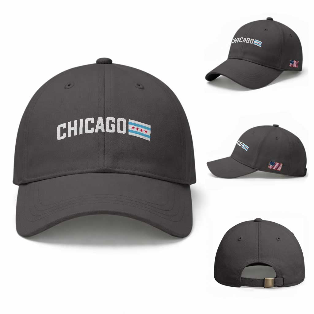 Sweet Chicago Flag Red Six Pointed Stars Baseball Cap
