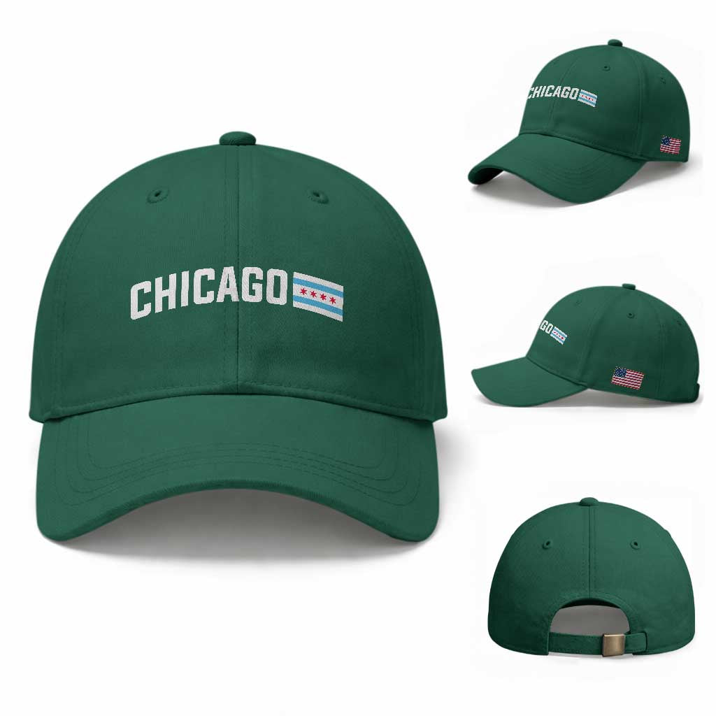 Sweet Chicago Flag Red Six Pointed Stars Baseball Cap